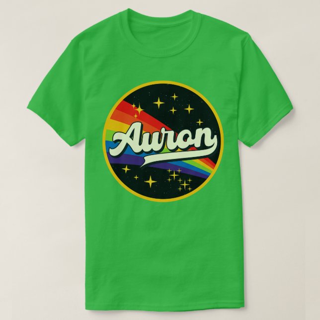 Auron Rainbow in Space Vintage Stil T Shirt (Design framsida)