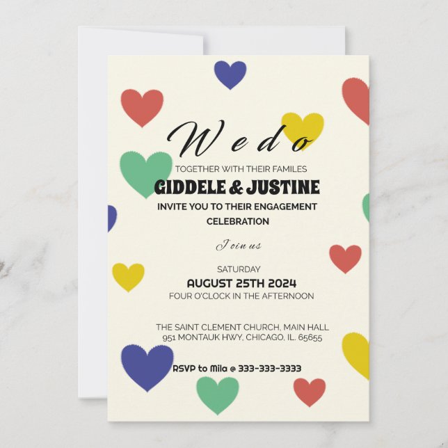 Aurora Amore Kärlek Radiant Dance in Golden Hues Inbjudningar (Framsida)