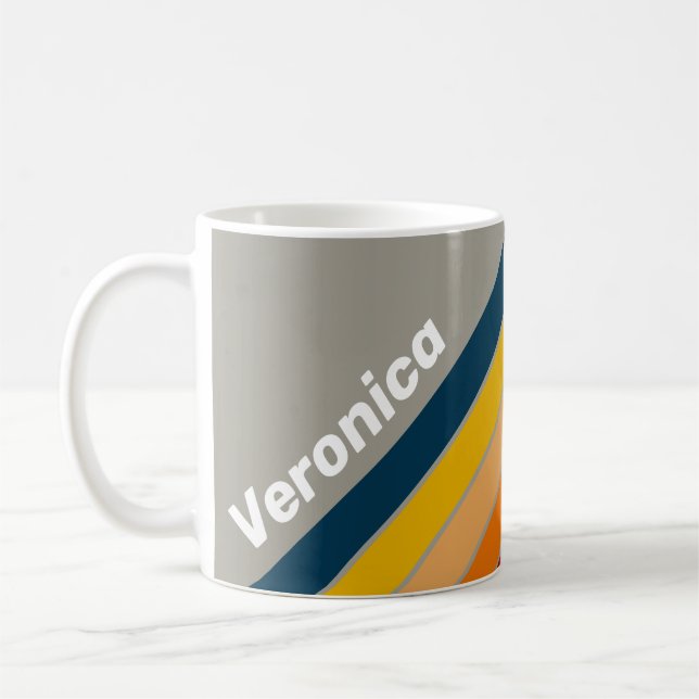 Aurora Arkad Randig med Namn Kaffemugg (Vänster)