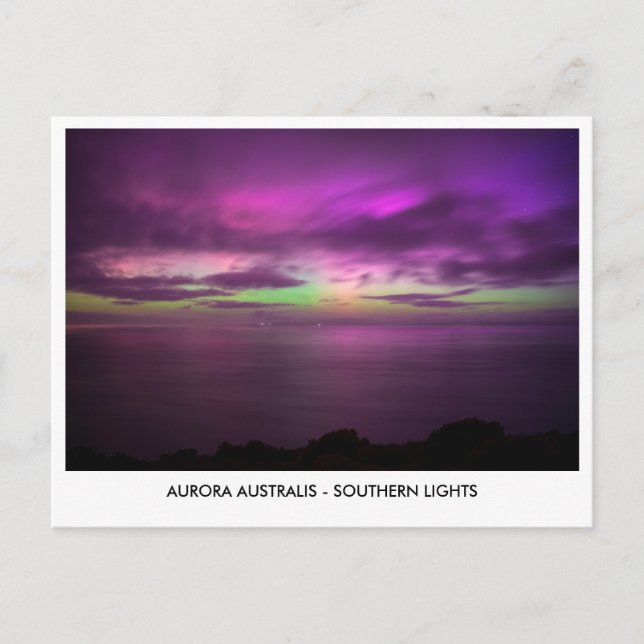 Aurora Australien - södra Ljus Natten Himmel Vykort (Framsida)