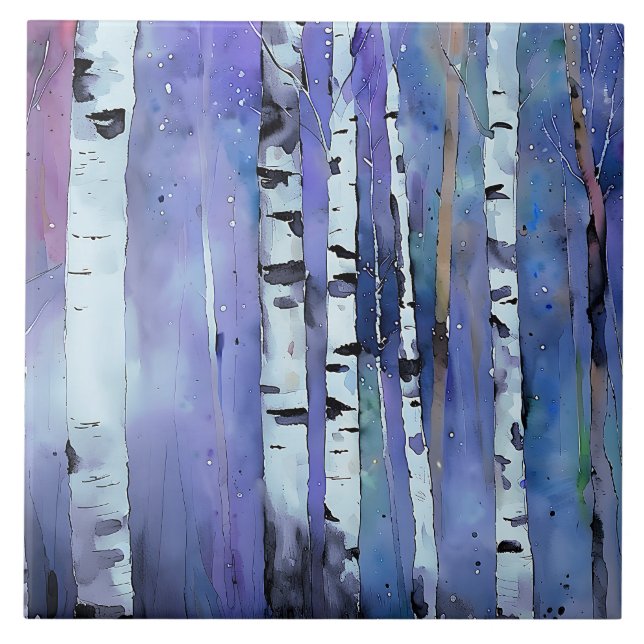 Aurora bland fåglar kakelplatta (Framsidan)