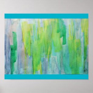 Aurora Borealis abstrakt, vattenfärg Poster