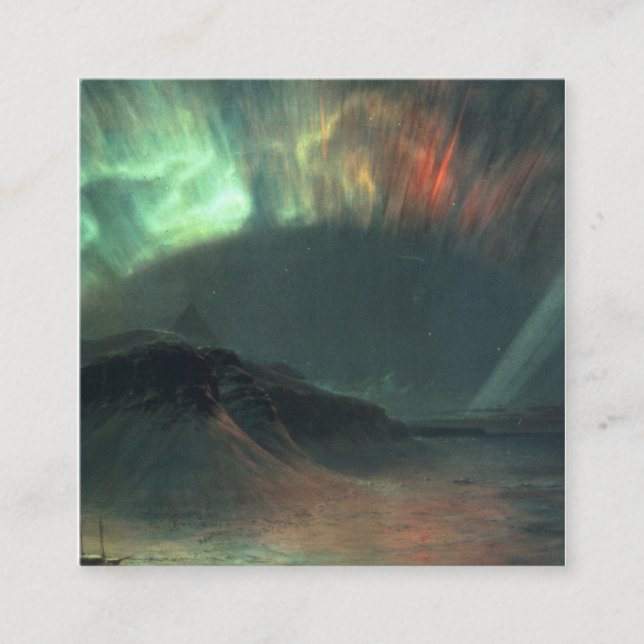 Aurora Borealis av Frederic Edwin Church Fyrkantigt Visitkort (Framsida)