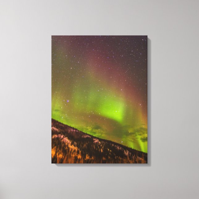 Aurora Borealis | Berg Fairbanks Alaska Canvastryck (Framsida)