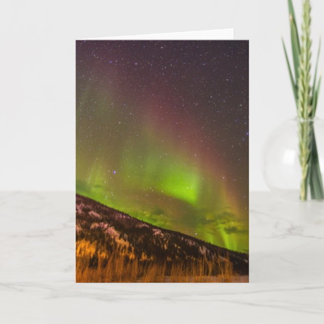Aurora Borealis | Berg Fairbanks Alaska Kort (Framsida)