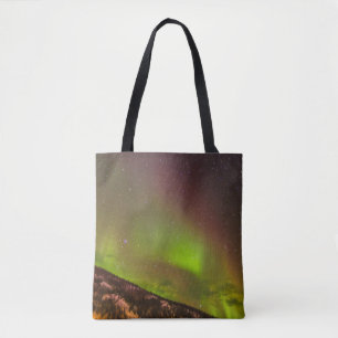Aurora Borealis   Berg Fairbanks Alaska Tygkasse