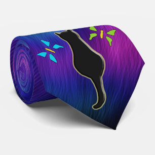 Aurora Borealis & Black Cat Silhouette & Butterfly Slips
