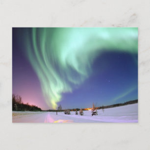 Aurora Borealis, eller norra Ljus, Alaska Vykort