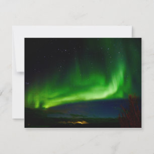 Aurora Borealis Färg Night Himlar Kort