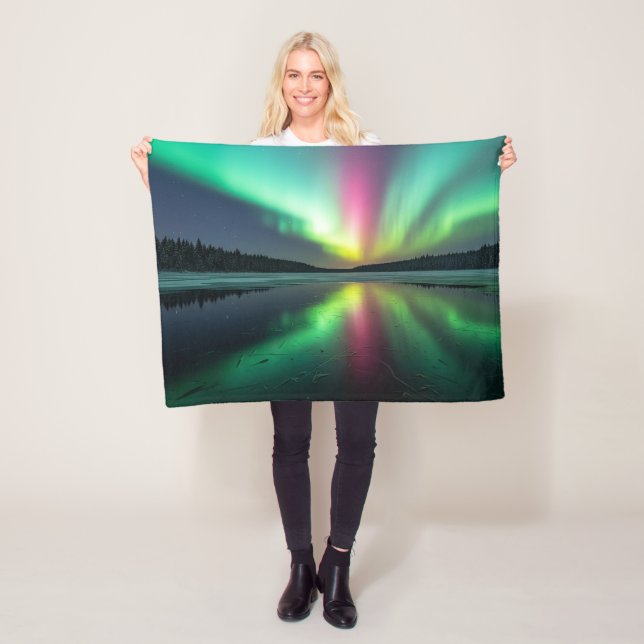 Aurora Borealis Fleecefilt (På plats)