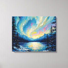 Aurora Borealis Glow Premium Wrapped Canvas Wall A