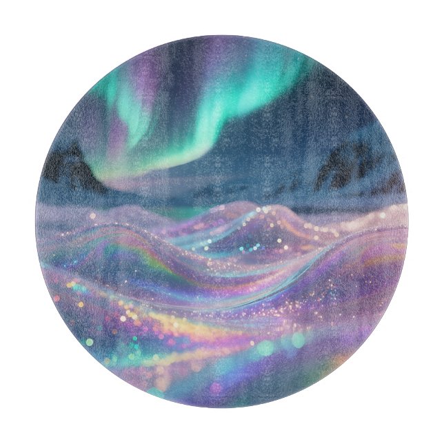 Aurora Borealis Gnistrande Vågor Fantasi (Framsidan)