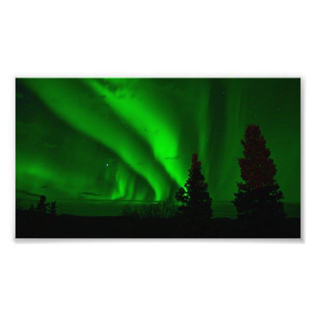 aurora-borealis-grönt fototryck (Framsidan)
