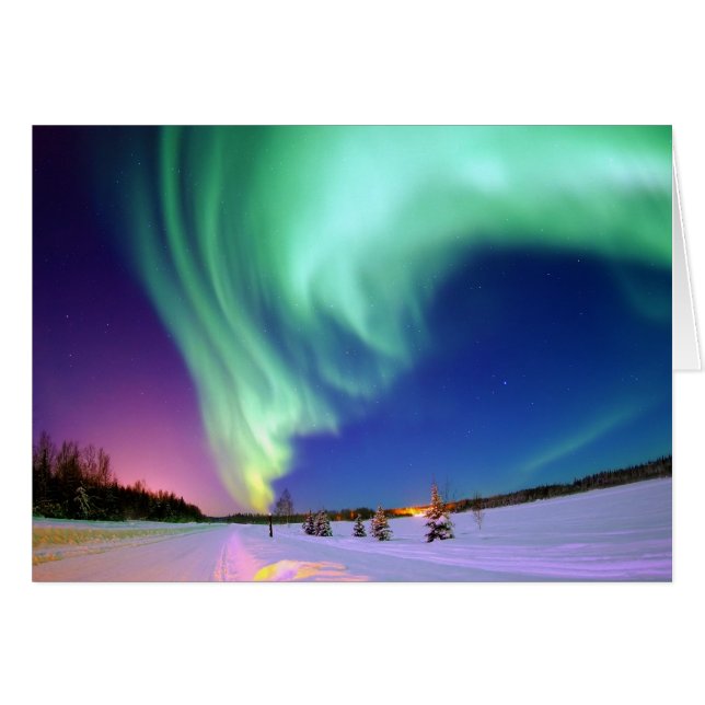 Aurora Borealis i Alaska Hälsningskort (Framsidan Horizontal)