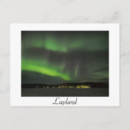 Aurora borealis i det vita vykortet himlar vykort