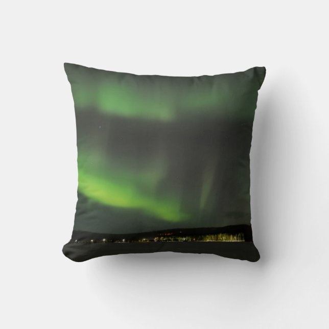 Aurora borealis i himlen kastkudde kudde (Framsida)