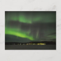 Aurora borealis i vykortet himmel