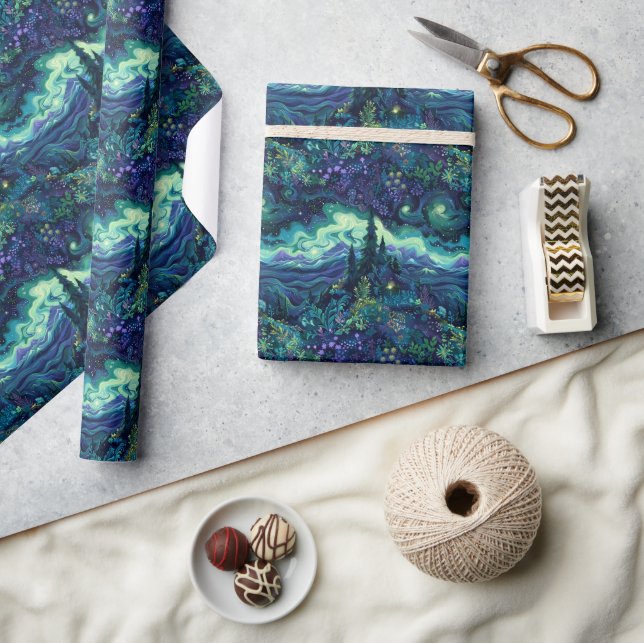 Aurora Borealis: Inuit Myth Tileable Mönster Presentpapper (Hantverk)