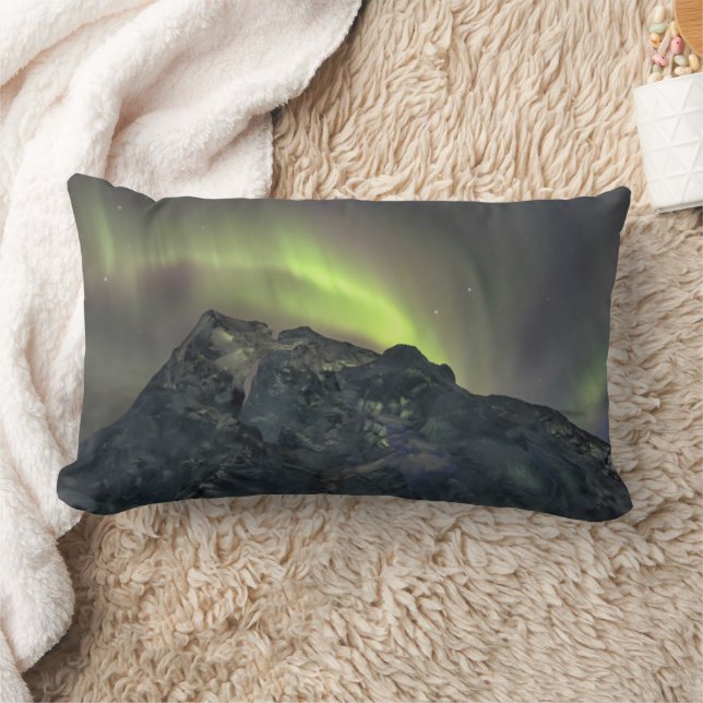 Aurora Borealis | Isberg Jokulsarlon Island Lumbarkudde (Filt)
