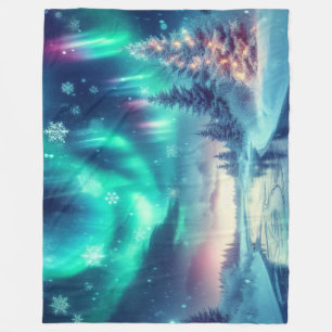 aurora borealis/jul/vinter fleecefilt