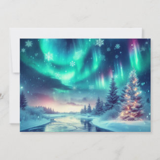 aurora borealis/jul/vinter julkort