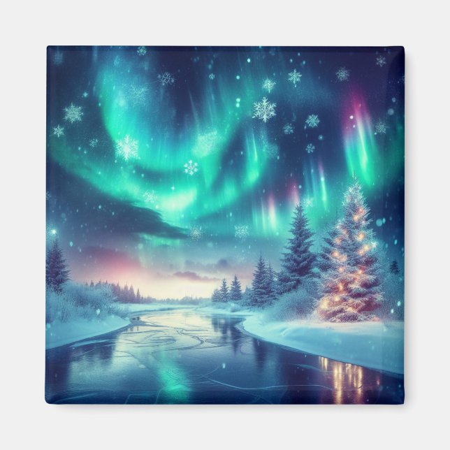 aurora borealis/jul/vinter magnet (Framsidan)