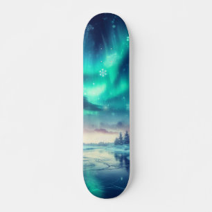 aurora borealis/jul/vinter mini skateboard bräda 18,5 cm