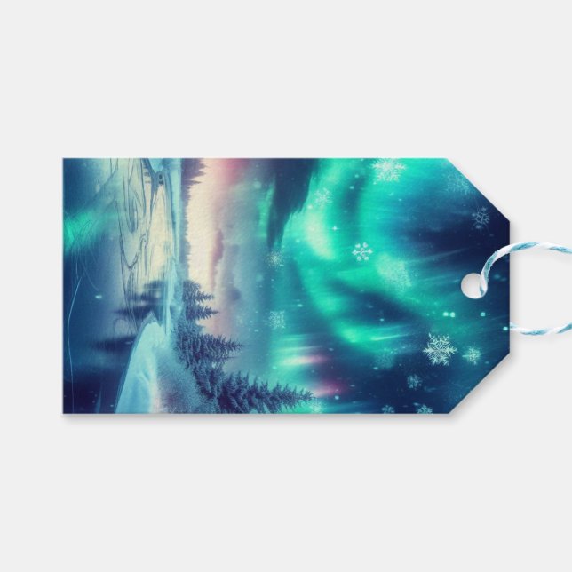 aurora borealis/jul/vinter presentetikett (Framsidan (Horisontell))