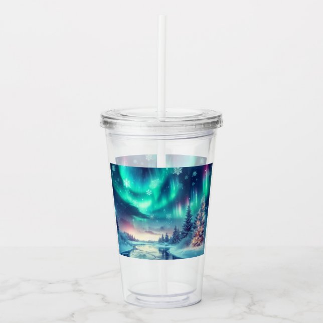 aurora borealis/jul/vinter take away mugg (Framsida)
