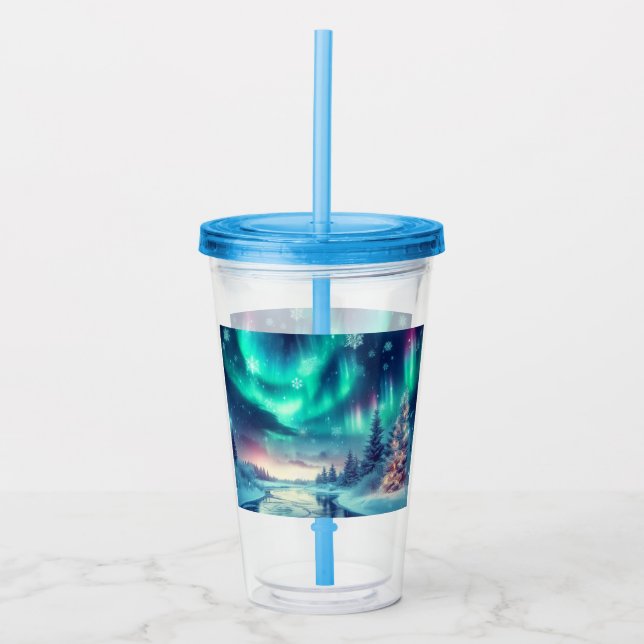 aurora borealis/jul/vinter take away mugg (Framsida)