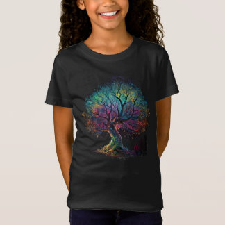 Aurora Borealis Ljuserade Träd-illustration T-Sh T Shirt