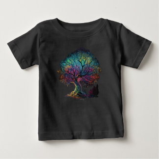 Aurora Borealis Ljuserade Träd-illustration T-Sh T Shirt
