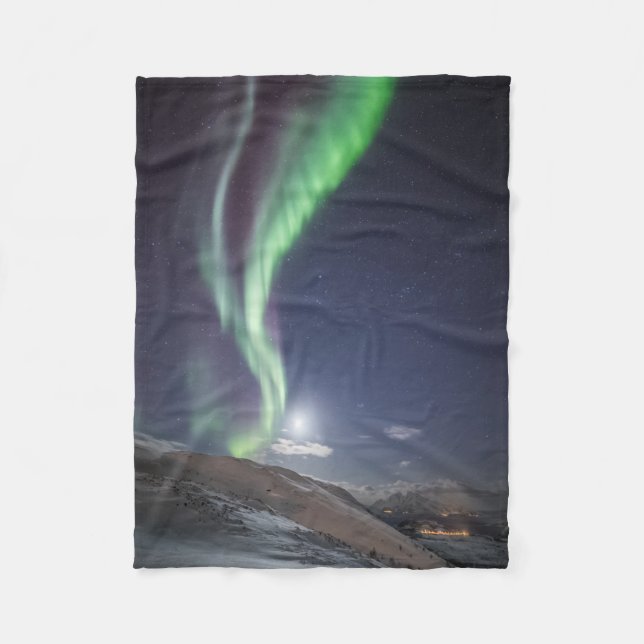 Aurora Borealis Norge Fleecefilt (Framsidan)