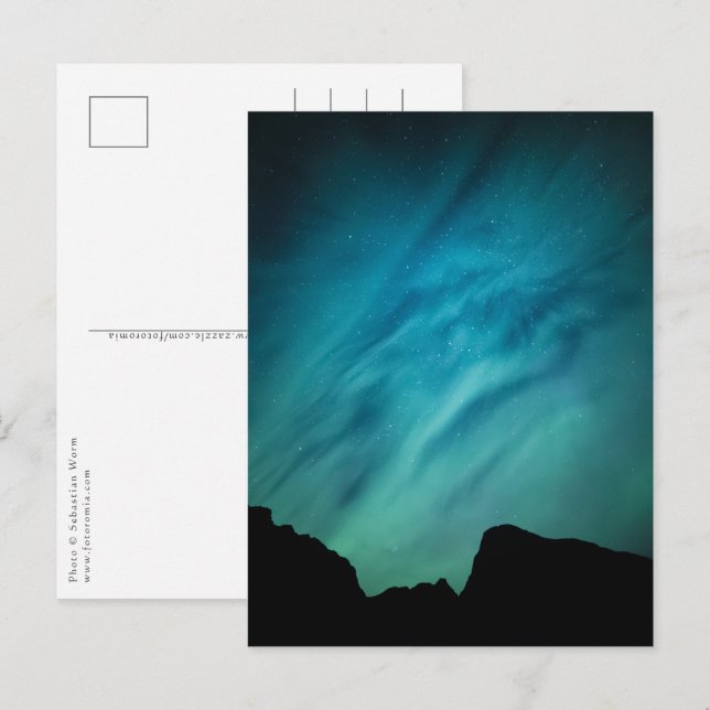 Aurora Borealis Norge Vykort (Fram/baksida)