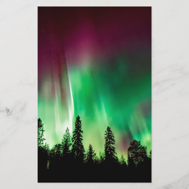 Aurora borealis norra ljus (Framsida)