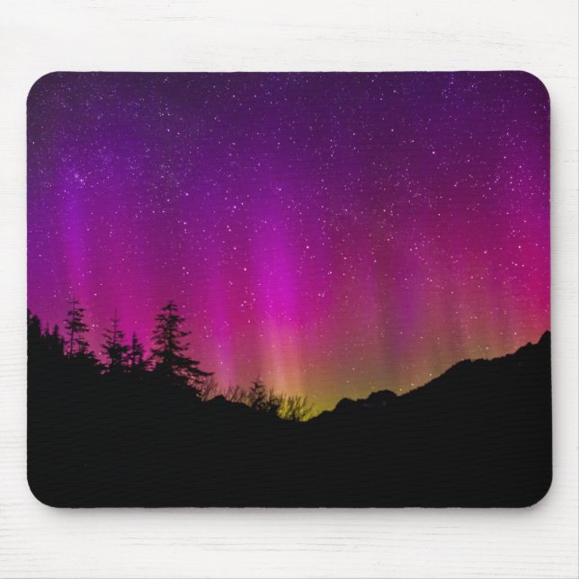 Aurora Borealis norra ljus Alaska himlar Grönt Musmatta (Framsidan)