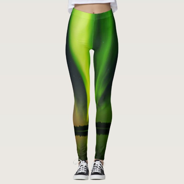 Aurora Borealis norra ljus Alaska, himlar Leggings (Framsida)