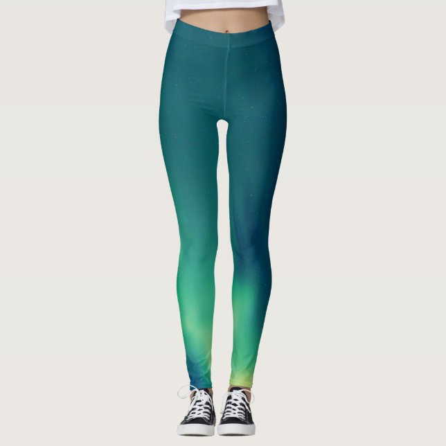Aurora Borealis norra ljus Alaska Himlar Leggings (Framsida)
