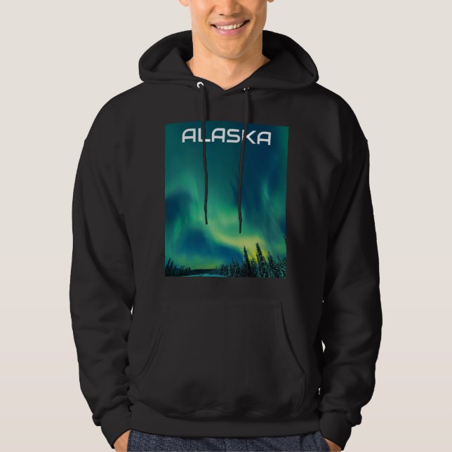Aurora Borealis norra ljus Alaska himlar natt H Hoodie (Framsida)