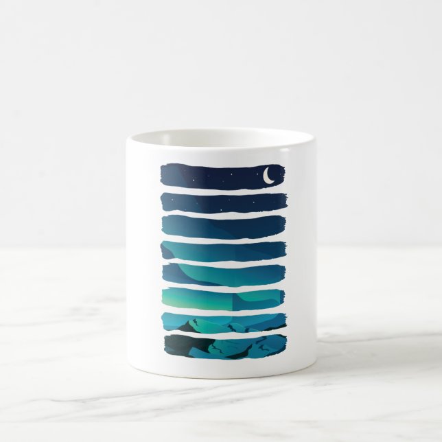 Aurora Borealis norra Ljus Alaska Natten Himlar Kaffemugg (Center)