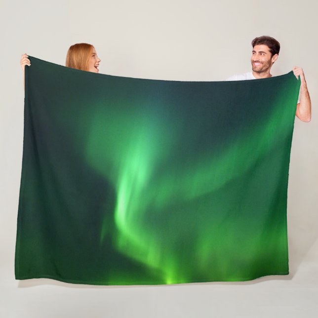 Aurora Borealis Norra ljus Arktiska Grönten Natt Fleecefilt (På plats)