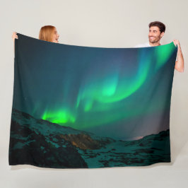 Aurora Borealis Norra ljus Arktiska Grönten Natt Fleecefilt