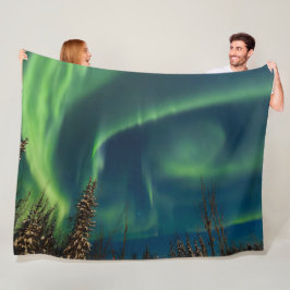 Aurora Borealis Norra ljus Arktiska Grönten Natt Fleecefilt