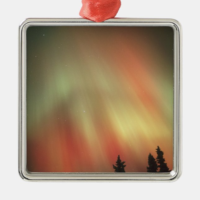 Aurora Borealis, norra Ljus, Fairbanks Julgransprydnad Metall (Framsidan)