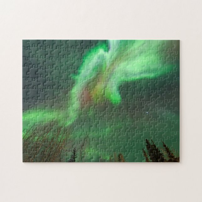 Aurora Borealis norra Ljus | Fairbanks Pussel (Horisontell)