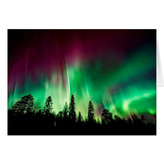 Aurora borealis norra ljus hälsningskort (Framsidan Horizontal)