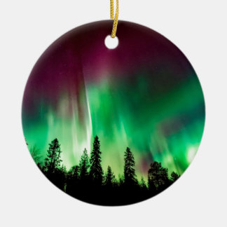 Aurora borealis norra ljus julgransprydnad keramik