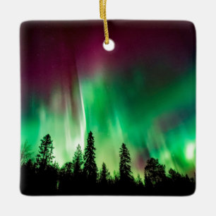 Aurora borealis norra ljus julgransprydnad keramik