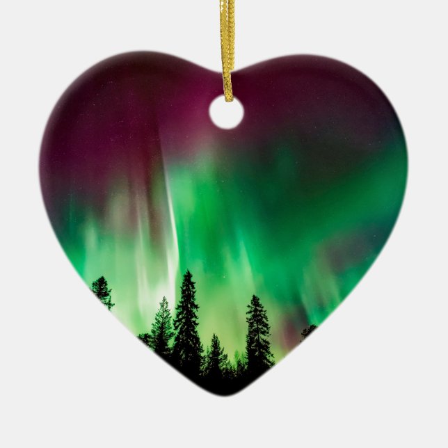 Aurora borealis norra ljus julgransprydnad keramik (Framsidan)