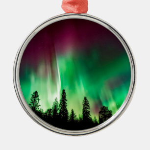 Aurora borealis norra ljus julgransprydnad metall